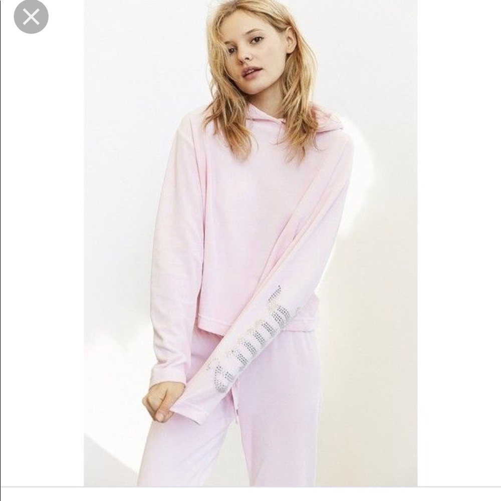 Juicy Couture cropped velour hoodie